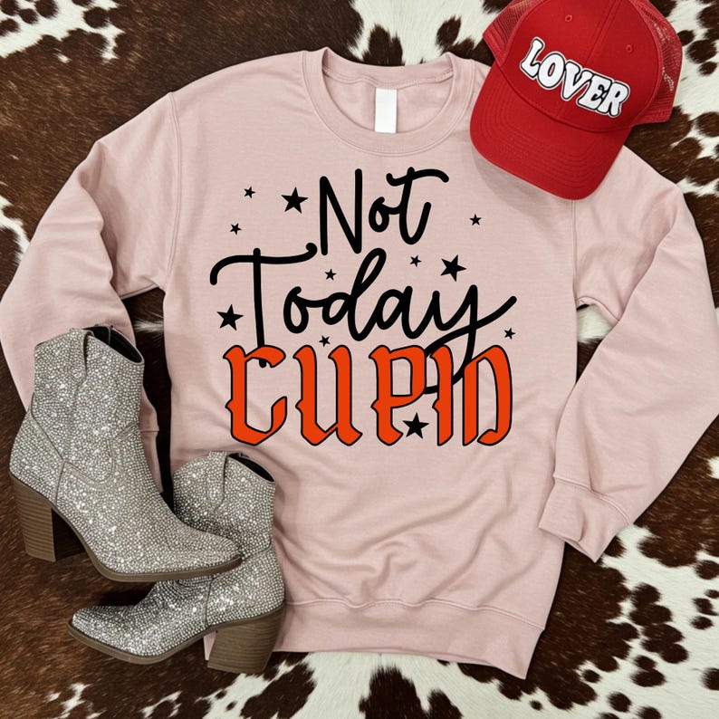 Not Today Cupid DTF Transfer, Vday, Trendy Valentines, Heat Transfer, Ready to Press, DTF image 1