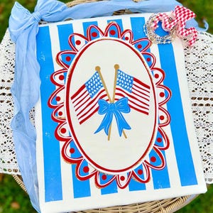 Coquette Frame Flags DTF Transfer, 4th of July, Patriotic DTF, Trendy Fourth of July, Ready to Press, Heat Transfer image 1