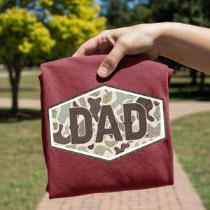 Camo Dad DTF Transfer, Trendy Camo, DTF, Ready to Press, Heat Transfer, Duck Camo image 1