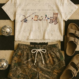 Tell Me Bout The Good Ol Days DTF Transfer, Trendy Vintage Inspired, DTF, Ready to Press, Heat Transfer, Homestead image 1