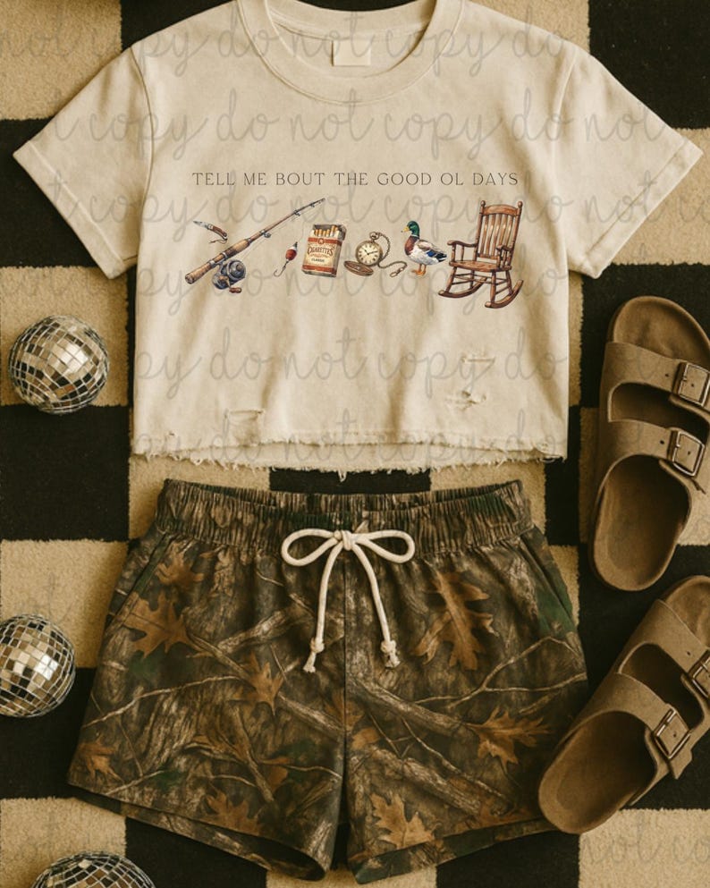 Tell Me Bout The Good Ol Days DTF Transfer, Trendy Vintage Inspired, DTF, Ready to Press, Heat Transfer, Homestead image 1