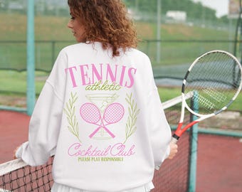 Tennis Cocktail Club DTF Transfer, Tennis, Court, Served, Tennis PNG, Coquette, Tennis Mom, Heat Transfer, Ready to Press