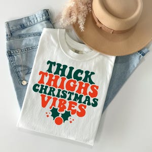 Transfert DTF Christmas Vibes, cuisses épaisses, Noël tendance, Noël DTF, prêt à être utilisé