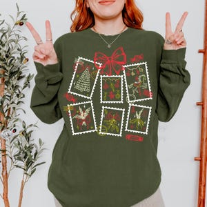Bow Christmas Stamps DTF Transfer Trendy Christmas, DTF, Nurse, Xmas, Holiday, Seasons Greeting, Ready to Press image 1