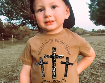 Jesus Loves Me Camo Font DTF Transfer, Trendy Faith DTF, Heat Transfer, Ready to Press, Jesus, Christian, Religious