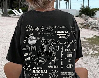 Say His Name (White) DTF Transfer, Trendy Faith, Jesus, Pray, Religious, Christian, DTF, Heat Transfer