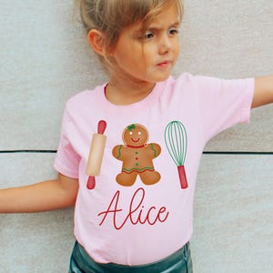 Cookie Baking Christmas Personalized DTF Transfer,Personalized Name, Heat Transfer, Ready to Press, Custom, Christmas, Reindeer, Kids, Youth
