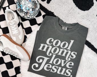 Cool Moms Love Jesus DTF Transfer, Trendy Faith, Jesus, Cool Moms, Pray, God, Ready to Press, Bible