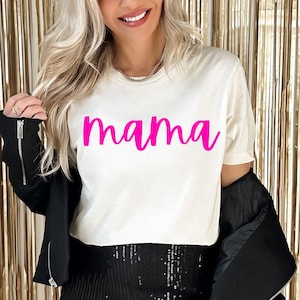 Różowa, kursywna mama DTF, nadruk, mama, mama, retro, zachodni, gotowy do wysyłki, nadruk termiczny, aztecki, modny zdjęcie 1