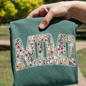 Floral Mimi DTF Transfer, Trendy Family DTF, Family Members, Mother’s Day, Ready to Press, Heat Transfer, DTF image 1