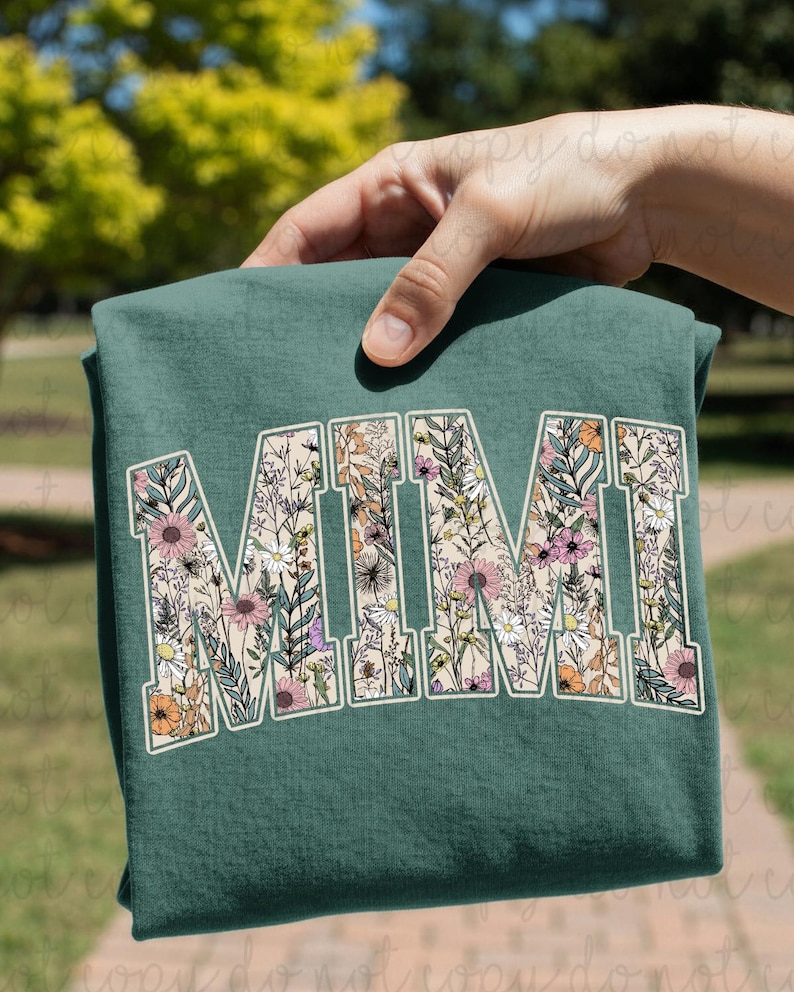 Floral Mimi DTF Transfer, Trendy Family DTF, Family Members, Mother’s Day, Ready to Press, Heat Transfer, DTF image 1