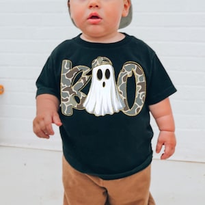 Camo Boo Toddler/Youth Film Screen Print Transfer, Plastisol Transfer, Ready to Press, Full Color Screenprint image 1