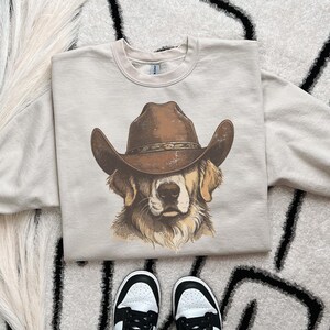 Golden Cowboy DTF Transfer, Western, Ready to Press, Heat Transfer, Cowboy, Trendy Western image 1