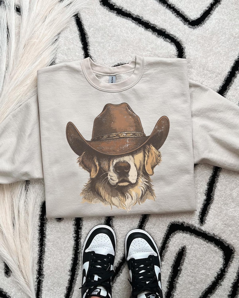 Golden Cowboy DTF Transfer, Western, Ready to Press, Heat Transfer, Cowboy, Trendy Western image 1