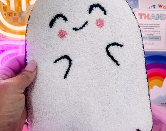 Cute Little Ghosty Chenille Patch (Adult Size), Chenille, Sequin, Ready to Press, Shirt Patch