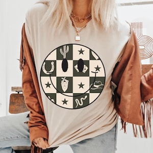 Western Happiness DTF Transfer, künstliche Strass, Trendy Western, Beliebt, Neu, DTF, bereit zum Pressen, Wilder Westen