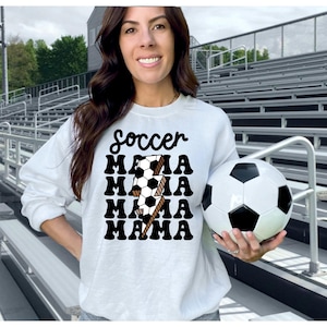 Soccer Mama Repeat DTF-overdracht, klaar om te drukken, voetbal, voetbalmoeder, voetbalkind, jeugdsport, peuter, recreatievoetbal