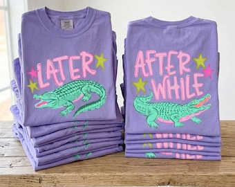 Ci vediamo dopo Alligatore/Dopo un po' Coccodrillo Trendy Estate (ENTRAMBE LE STAMPE), Alligatore Trendy, Coccodrillo Trendy, Estate, Carino, Pronto per la stampa