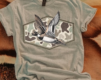 Camo Stockente DTF Transfer, trendige Jagd, Entenjagd, Ententarn, gemütliche Saison, fertig zum Pressen, Heat Transfer