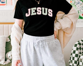 Pink Jesus DTF Transfer, Trendy Faith, Ready to Press, Heat Transfer, God, Jesus, Religious, Christian, Bible Verse