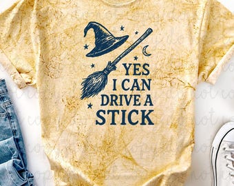 Yes I Can Drive A Stick DTF Transfer, Trendy Halloween, Fall, Ready to Press, Heat Transfer, Vintage Halloween, Trick or Treat