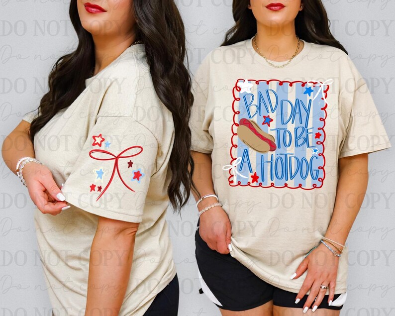 Bad Day To Be A Hot Dog DTF Transfer, Trendy 4th of July, Fourth, Holiday, Ready to Press, America, USA, Patriotic, Hot Dog image 2