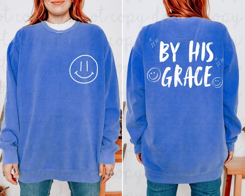 By His Grace PNG Digital Download, Shirt Design, Faith Design, Faith PNG, Instant Download image 2