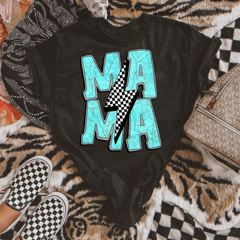 Mama Turquoise Squash Western DTF Transfer,Mama,Motherhood,Western,Aztec,Cowgirl Boots,Rooster,Howdy,Yeehaw,Trendy,Heat Transfer image 1
