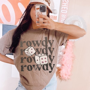 Rowdy Dice Western DTF Transfer, Western DTF, bereit zum Pressen, Heat Transfer, Cowboy, Rodeo, Rodeo, Trendy Western