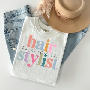 Hair Stylist Colorful DTF Transfer, Retro, Distressed, Ready to Ship, DTF, Transfer, Heat, Hairdresser, Hairstylist, Cosmetology
