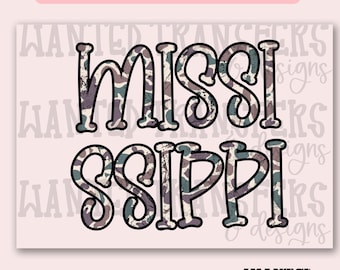 Camo Mississippi 2 Exklusiv Sublimeringsöverföring, Camo State, Distressed, Resor, Trendig Sublimering, Värmeöverföring