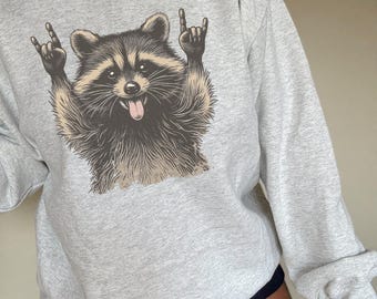 Transferencia DTF de Raccoon Rocks, estilo western, lista para imprimir, transferencia de calor, estilo vaquero, estilo western moderno