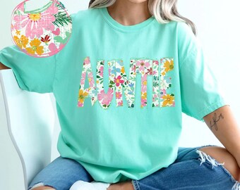 Floral Auntie Family Member DTF Transfer, Spring, Floral, Mother’s Day, Aunt, Gigi, Nana, Grandma, Ready to Press