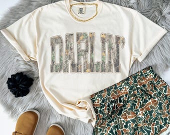 Light Camo Darlin' DTF Transfer, Trendy Camo, Darlin, Western, Ready to Press, DTF, Heat Transfer