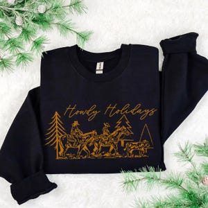 Howdy Holidays DTF Transfer, Trendy Christmas Transfer, DTF, Heat Transfer, Ready to Press, Santa, Merry image 1