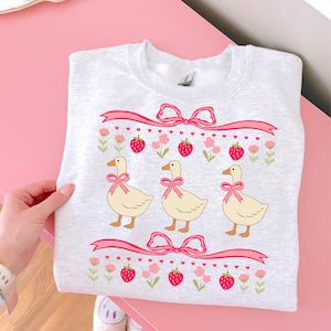Trendy Strawberry Geese DTF Transfer, Trendy Summer, Leopard, Brushstroke, Sunshine, Ready to Press, Heat Transfer image 1