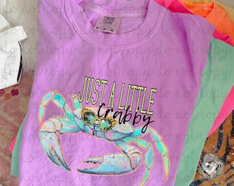 Transferencias DTF Just A Little Crabby, Verano de moda, Verano exclusivo, Listo para imprimir, Transferencia de calor