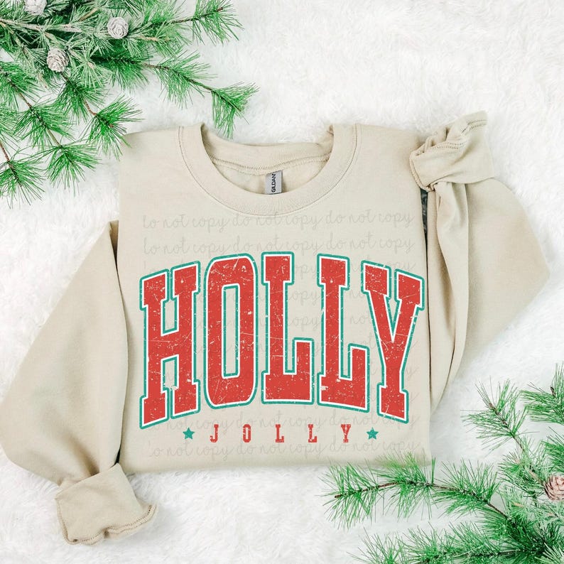 Holy Joly DTF Transfer, Trendy Christmas, Faith, Jesus, Merry, Ready to Press, DTF, Heat Transfer image 1