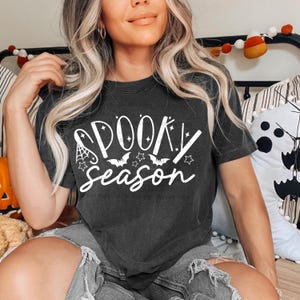 Spooky Season White Halloween DTF Transfer, Trendy Halloween, Spooky, Ready to Press, Heat Transfer, Pumpkin, Ghost