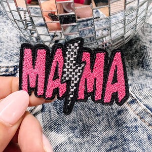 Mama Lightening Bolt Western Hat/Jacket Patch, Trendy Hat, Trucker Hat, Ready to Press, Faith, Mama, Western
