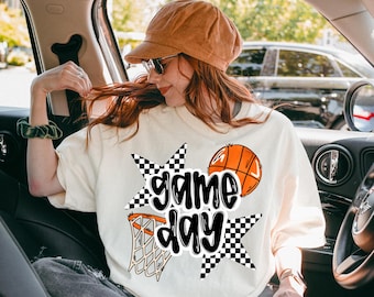 Trasferimento DTF di basket a scacchi retrò per il giorno della partita, trasferimento di basket, trasferimento di calore, pronto per la stampa, stagione di basket, giorno della partita, mamma, mamma