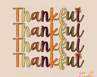 Thanksgiving PNG, Trendy Food PNG, Thankful PNG, Digital Design, Shirt Design, Multicolored Thanksgiving, Sublimation, Retro,  Glitter