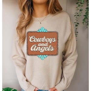 Cowboys and Angels DTF Transfer, Western DTF, Trendy, Yeehaw, Wild West, Retro, Boho, Cowgirl, Heat Transfer