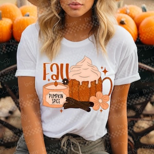 Transferencia DTF de otoño, Otoño de moda, Calabazas, Calabazas, Listo para imprimir, Transferencia de calor