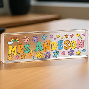 Custom Teacher Desk Name Plate, Teacher Desk Sign, Personalized Name Plate, Teaching Office Decor, Teacher Back to School Gift, Teacher Gift
