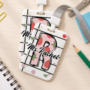 Personalized Teacher ID Card Badge Holder, Custom Teacher Name Back To School Gift, Teacher Appreciation Gift,Custom Teacher School Supplies