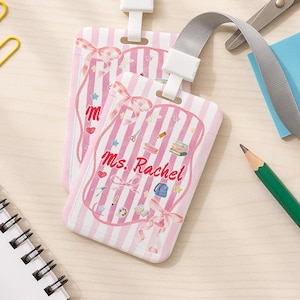 Personalized Teacher ID Card Badge Holder, Custom Teacher Name Back To School Gift, Teacher Appreciation Gift, Custom Teacher ID Holder