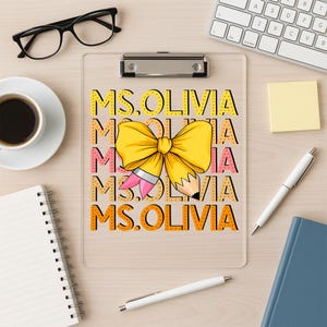 Personalized Back To School Teacher Gifts, Custom Teacher Name Clipboard, Teacher Appreciation Gifts, New Teacher Gift From Student
