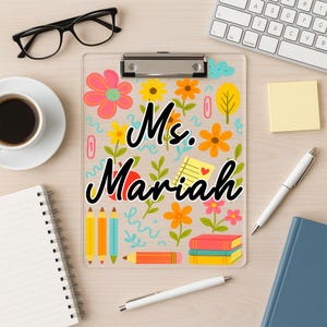 Teacher Personalized Gifts, Custom Clipboard with Teacher Name, School Teacher Name Clipboard, Teacher Appreciation Gift, Back to School