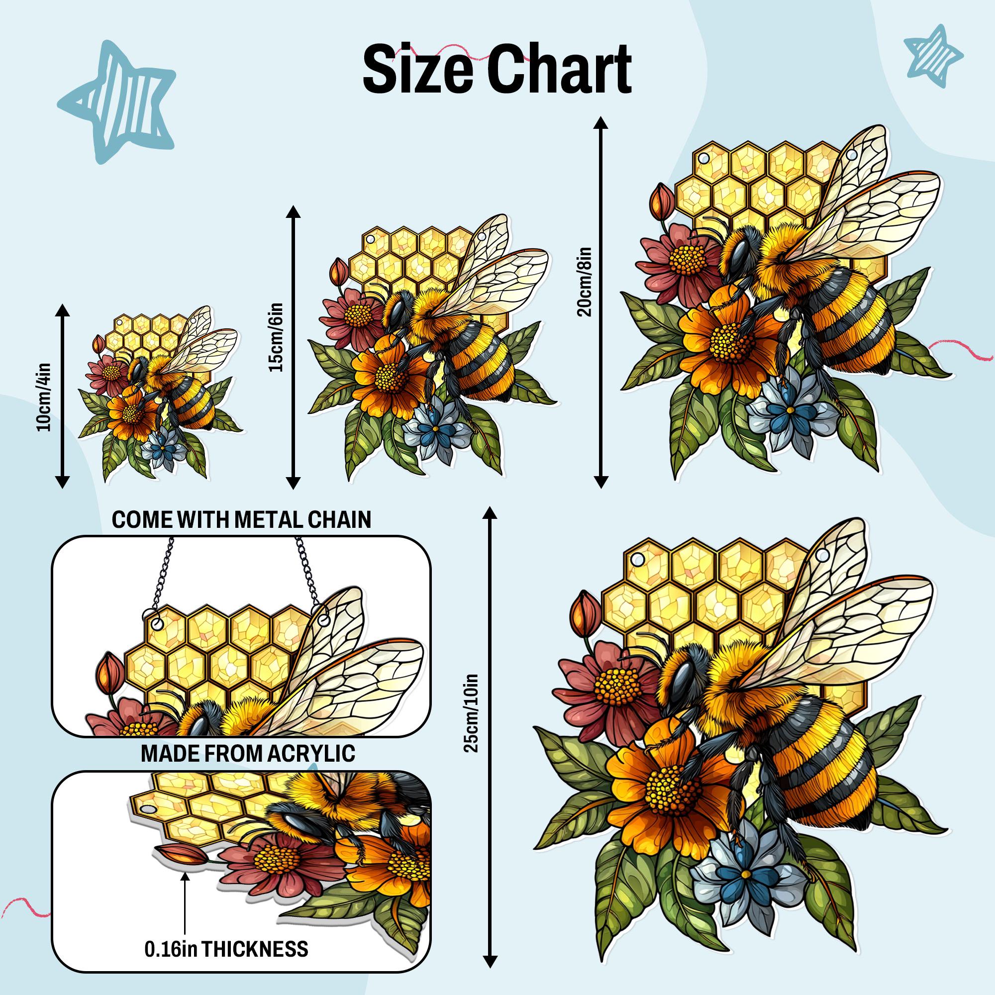 2 Pack Heart Honeycomb Suncatchers - Acrylic Bee Window Decor For Garden & Indoor Hanging